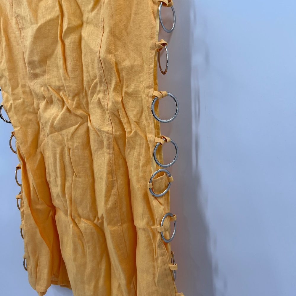 Yellow Mini Dress with Side Ring Detailing - Picture 5 of 10